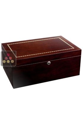 Compact Cigar Humidor - Ebene lacquer and marquetry
