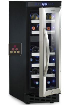 Dual temperature wine cabinet for storage and/or service