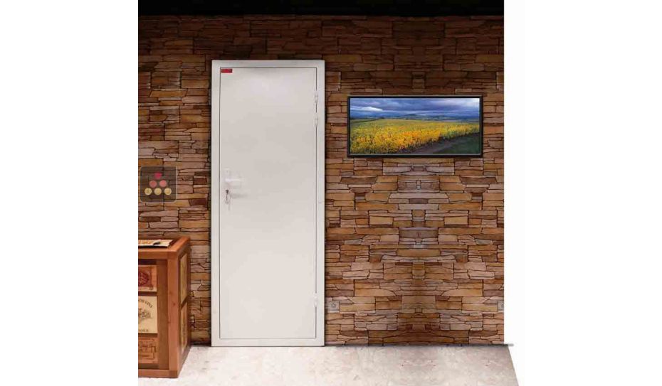 Insulating door for natural wine cellar, left hinged - 610 mm door passage