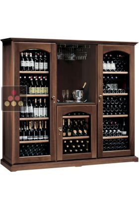 Combination of 3 Single temperature wine cabinets for storage or service