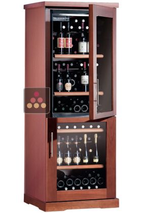 Combined 2 Single temperature wine storage or service cabinets