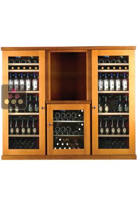 Combination of 3 Single temperature wine cabinets for storage or service