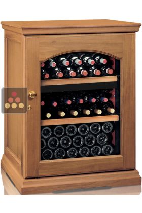 Dual temperature wine cabinet for service and storage