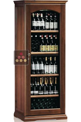 Dual temperature wine cabinet for service and storage