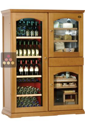 Gourmet combination : Multi-Temperature wine cabinet, cheese cabinet & cigar humidor