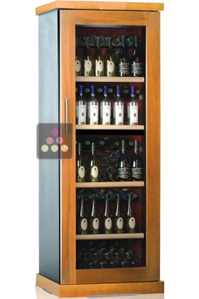 Dual temperature wine cabinet for service and storage