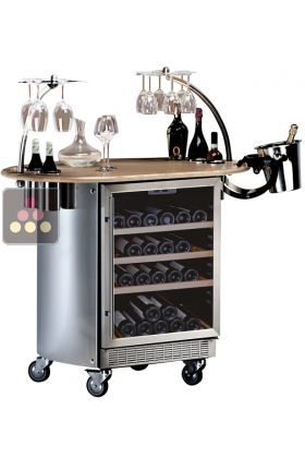Beverage center with wine cabinet for storage or service 