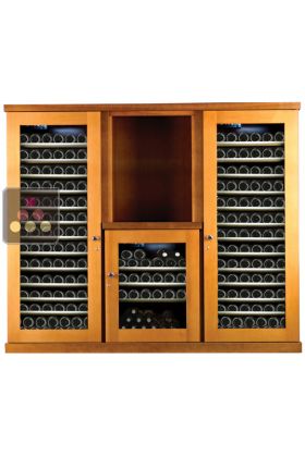 Combination of 3 Single temperature wine cabinets for storage or service