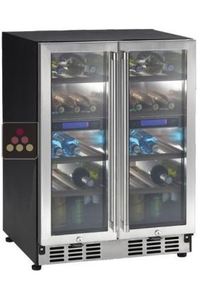 Dual temperature wine service cabinet