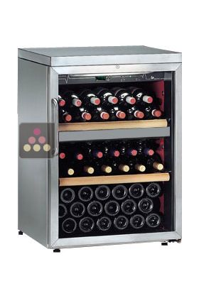 Dual temperature wine cabinet for storage and service