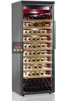 Single temperature wine storage and service cabinet