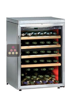 Dual temperature wine cabinet for storage and service