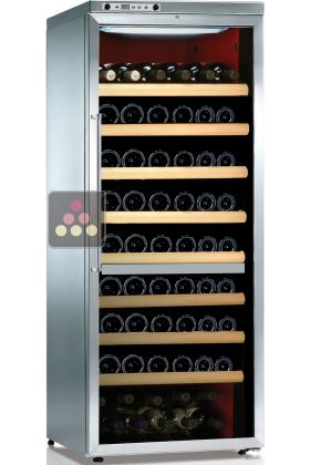 Dual temperature wine cabinet for storage and service