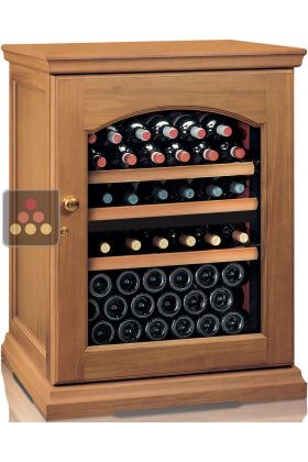 Dual temperature wine cabinet for service and storage