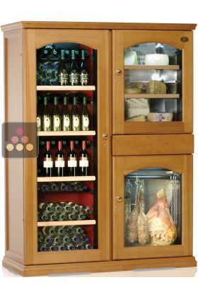 Gourmet combination : Single-temperature wine cabinet, cheese cabinet & cold meat cabinet