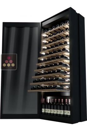 Dual temperature contemporary wine storage or service cabinet