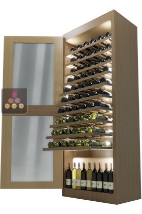 Dual temperature contemporary wine storage or service cabinet