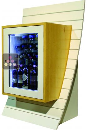 Dual temperature contemporary wine storage or service cabinet