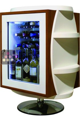 Dual temperature contemporary wine storage or service cabinet
