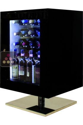 Dual temperature contemporary wine storage or service cabinet