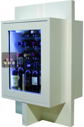 Dual temperature contemporary wine storage or service cabinet