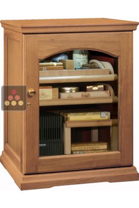 Cigar humidor with temperature and hygrometry management