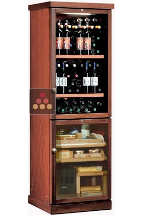 Combined wine service cabinet and cigar humidor
