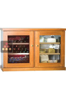 Combined wine service and cheese cabinet