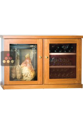 Combined wine service, cold meat and cheese cabinet