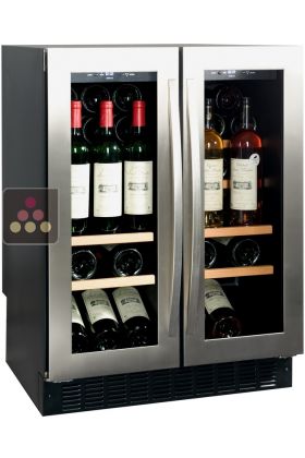 Dual temperature wine service cabinet