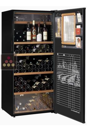 Multipurpose cabinet for storage and service of chilled and room temperature wines