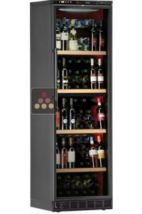 Dual temperature built in wine cabinet for storage and service