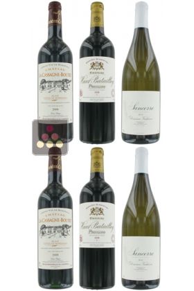 Selection of 4 Red Wines and 2 White Wines - White Loire & Red Bordeaux