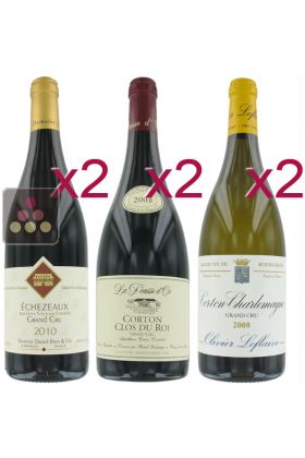 Selection of 4 Red and 2 White Wines - Great vintages of Burgundy