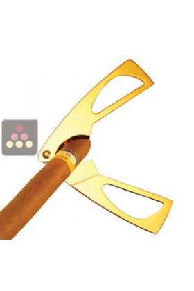 Cigar cutter Scissors made from high quality steel, gold plated
