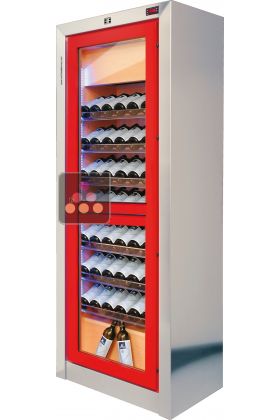 Dual temperature wine cabinet for storage and/or service 
