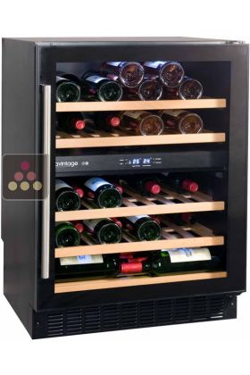 Dual temperature built in wine cabinet for storage and/or service