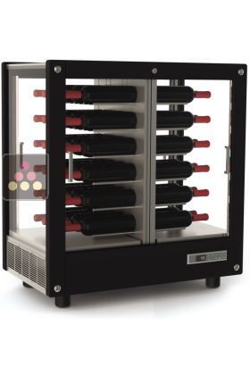 4-sided refrigerated display cabinet for storage or service of wine
