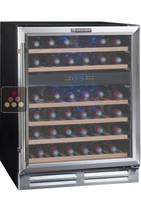 Dual temperature wine service cabinet