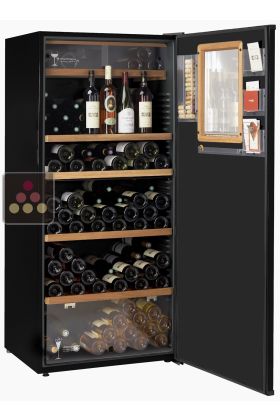 Multipurpose cabinet for storage and service of chilled and room temperature wines