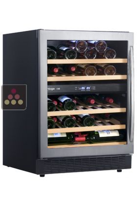 Dual temperature wine cabinet for storage and/or service