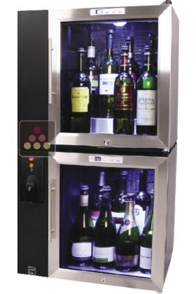 2 Service cabinets combined with a preservation system for opened wine bottles