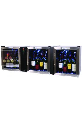 3 wine service cabinets with a preservation system for opened wine bottles