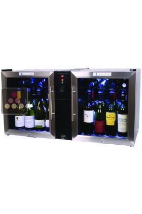 2 Service cabinets combined with a preservation system for opened wine and champagne bottles