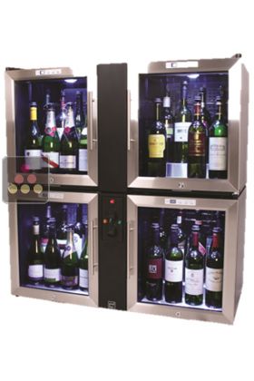 4 Service cabinets combined with a preservation system for opened wine and champagne bottles