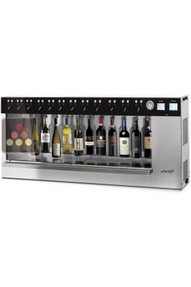 12-bottle wine dispenser with preserving system and RFID cards