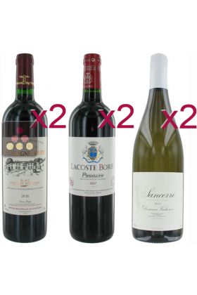 Selection of 4 Red Wines and 2 White Wines - White Loire & Red Bordeaux