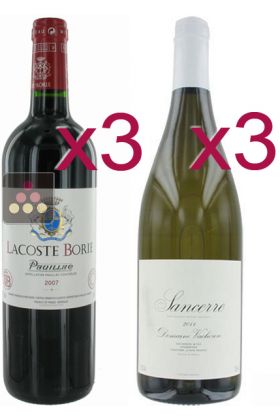 Selection of 3 Red Wines and 3 White Wines - White Loire & Red Bordeaux