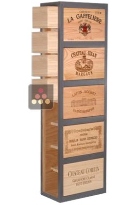 Wooden storage rack with drawers for 16 bottles 