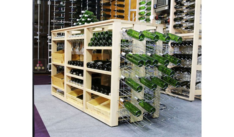 Wooden storage rack for 72 bottles